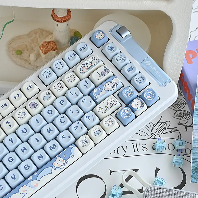 132Keys Ice Cream Puppy PBT Keycaps MOA Profile Dye-Sublimated Keycap Set For Mx Cherry Gateron Switch Mechanical Keyboard Kit image 2