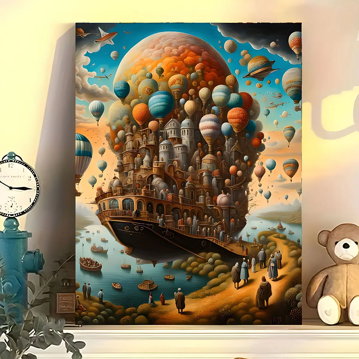 Professional Art Use Paint by Numbers Kit for Adults Featuring a Balloon Voyage Theme, Perfect for Relaxation And Home Decoration. Made with High-Quality Pre-Printed Canvas And Includes a Easy Guide