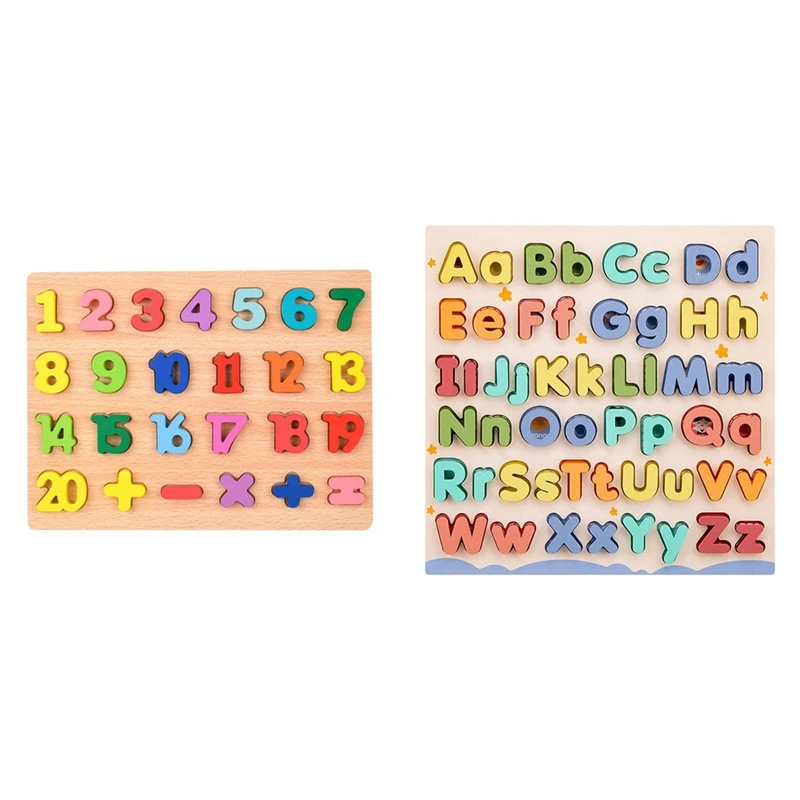 Wooden Alphabet Puzzle Toys ABC Letter And Puzzle For Toddlers 18+ Months Old Preschool Learning For Kids