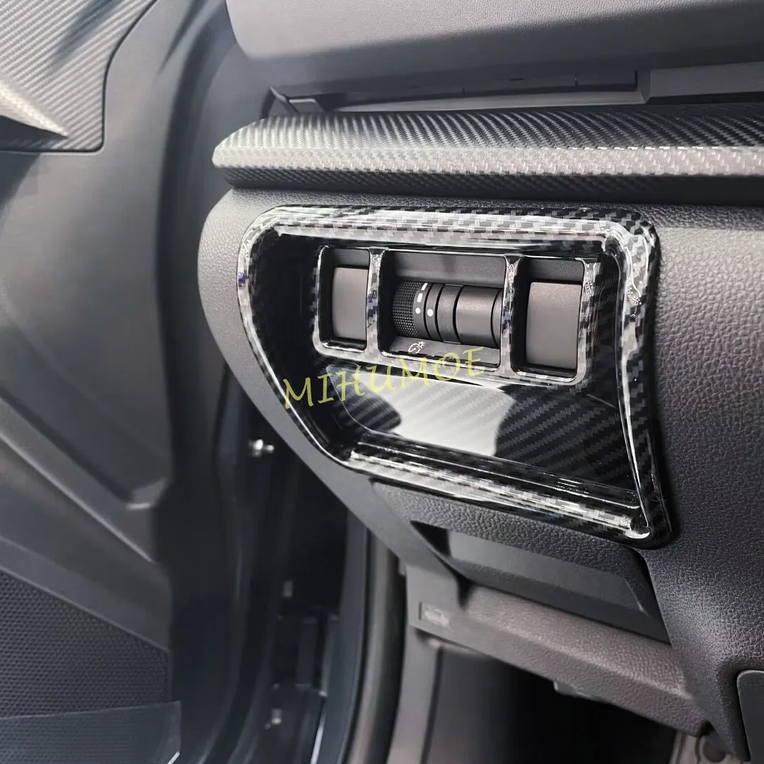 For Subaru Crosstrek Impreza 2024 2025 Carbon Fiber Center Console Dashboard Switch Cover Trims Accessories