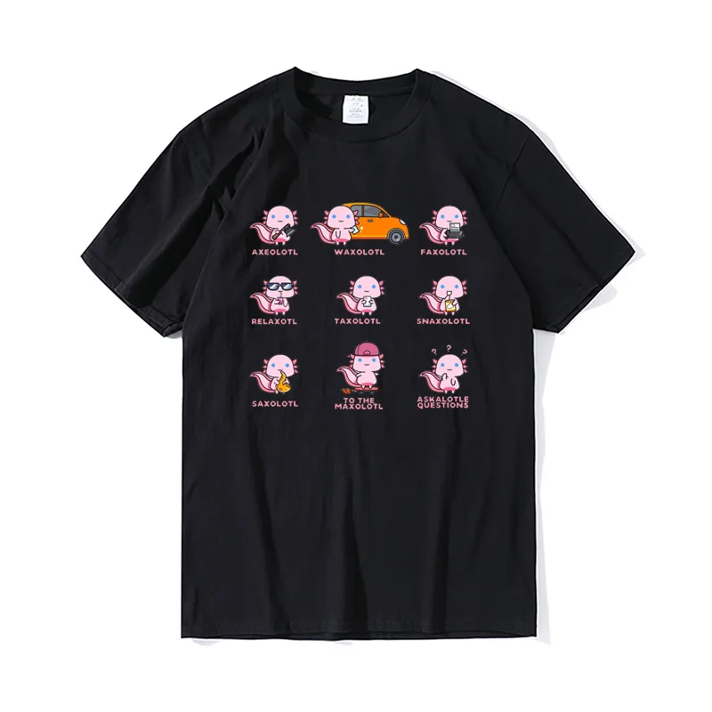 Axolotl Snaxolotl Graphic T Shirt Cute Axolotls Kawaii Salamander Amphibian  Cotton T Shirt Oversized Casual Streetwear 3xl