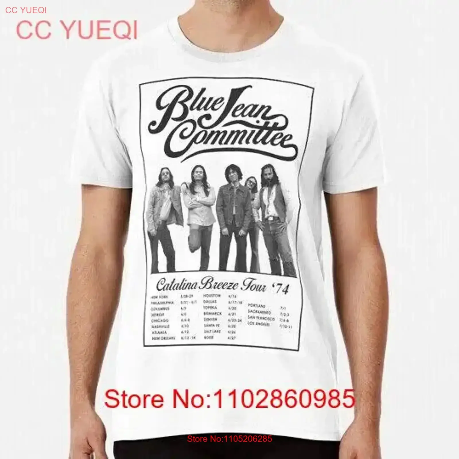 The Blue Jean Committee S to 5XL Made in USA T Shirt vintage Washed Slightly Top For Everyday Wear homme Soft Breathable