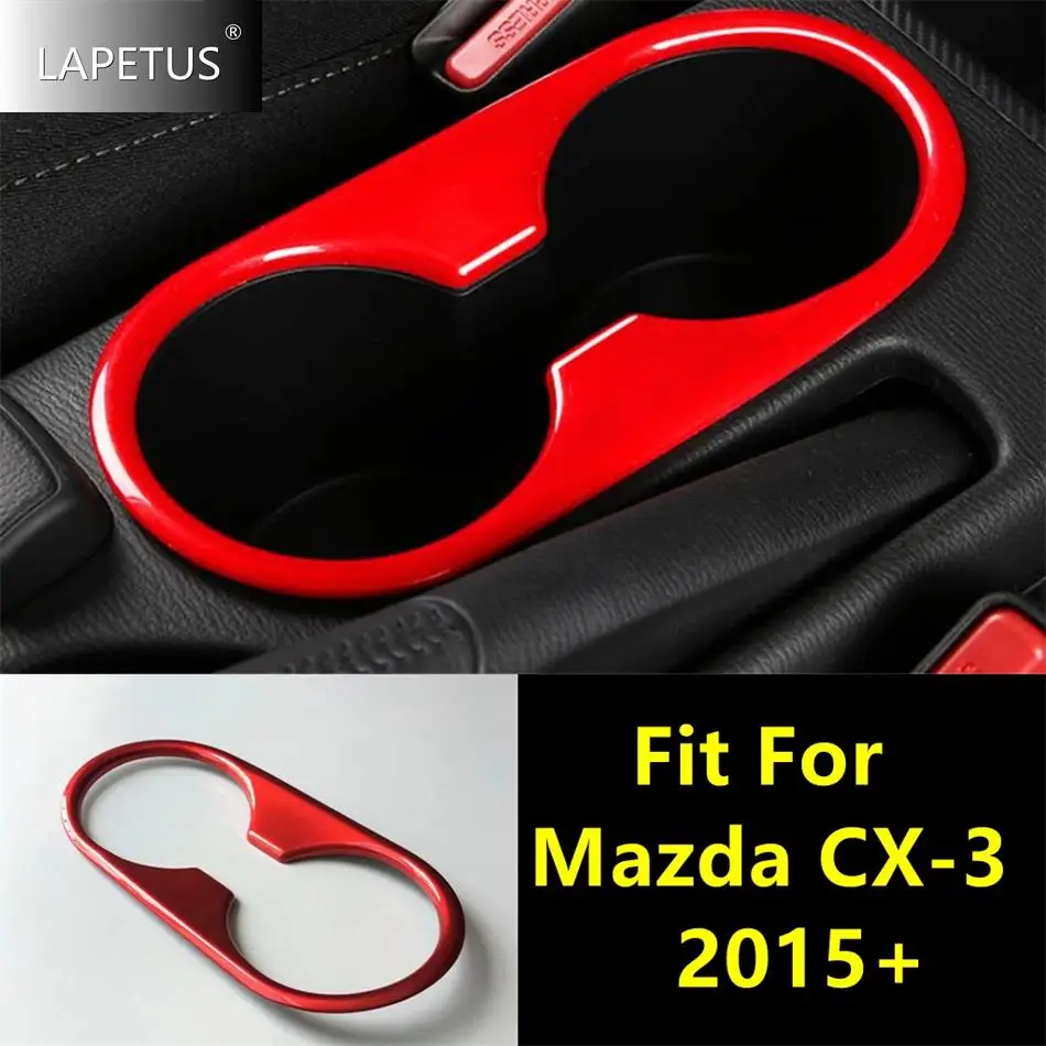 

ABS Central Control Front Water Cup Holder Frame Decor Panel Cover Trim For Mazda CX-3 CX3 2015 - 2021 Red Car Matte Accessories