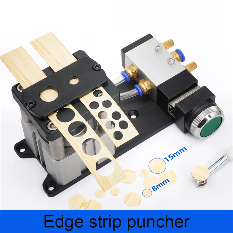 2 In 1 Edge Banding Punching Hole Machine Pneumatic Edge Bander Hole Guide Woodworking Edge Banding Leather Hole Punch Tools