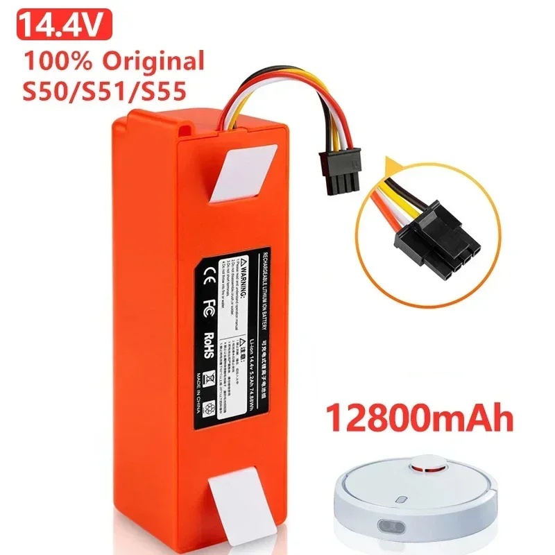 

BRR-2P4S-5200S 14.4V 12800mAh Robotic Vacuum Cleaner Replacement Battery For Xiaomi Roborock S55 S60 S65 S50 S51 S5 MAX S6 Parts