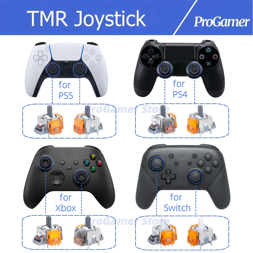 

50/80/100pcs TMR Joystick Replacement for PS5 DualSense PS4 Xbox X|S Switch Controller Electromagnetic Thumb Sticks Repair Parts