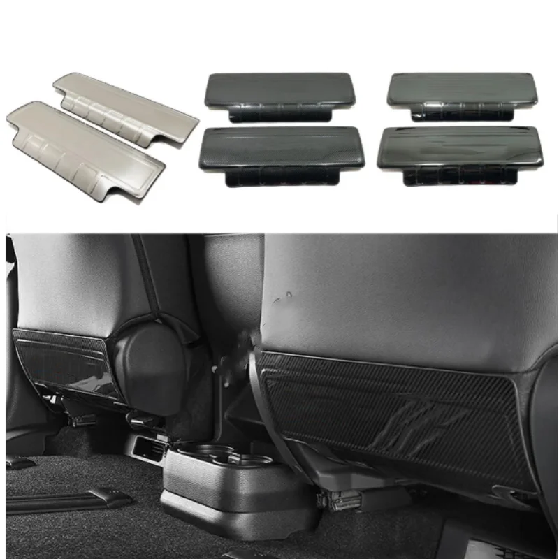 

Stainless Steel Car Seat Back Anti-kick Board Panel Covers Decoration Accessories Stickers 2Pcs For Toyota Sienna 2021 2022 2023