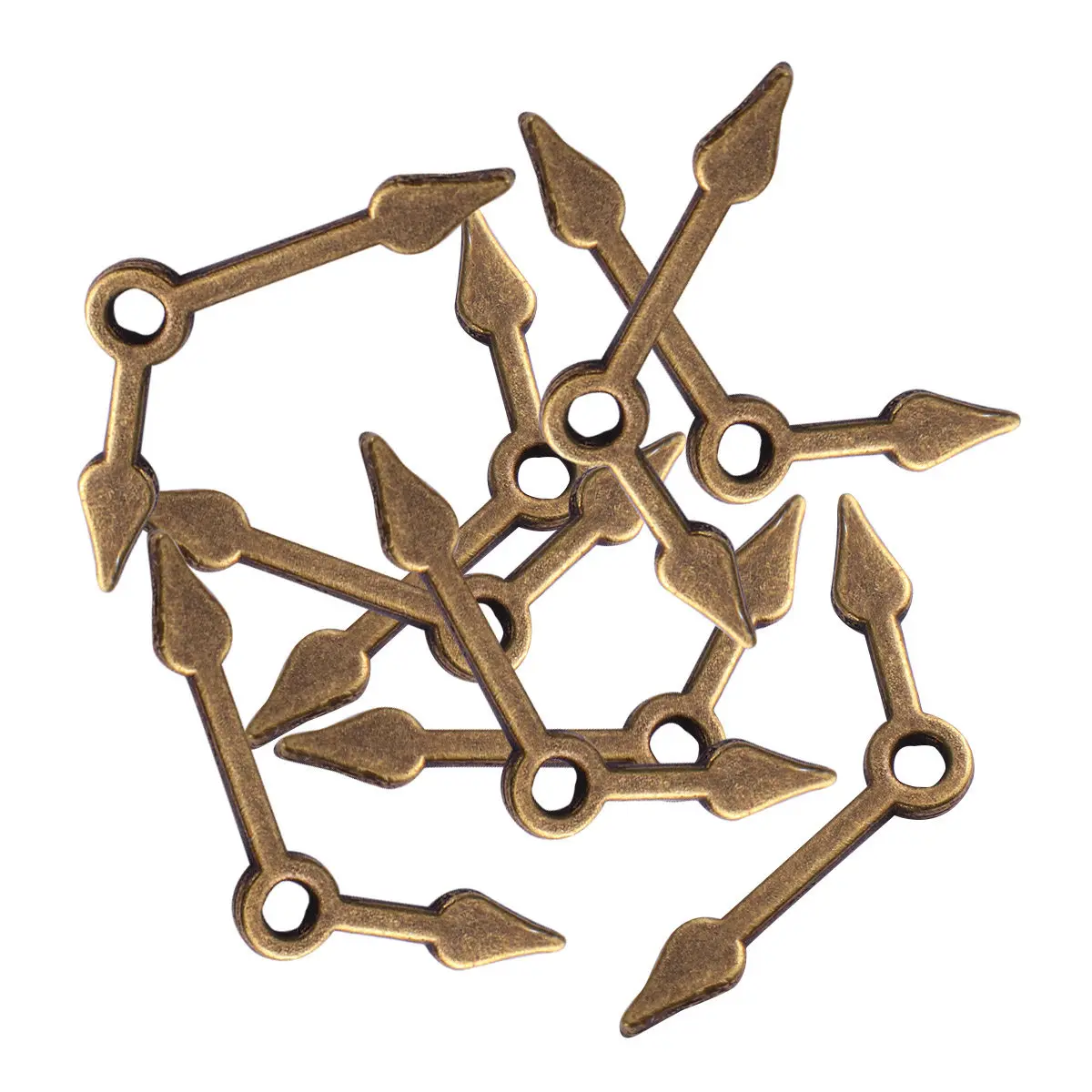 

100Pcs Clock Pointer Pendants Bronze Alloy DIY Necklace Bracelet Charms Simple Stylish Jewelry Making Accessories