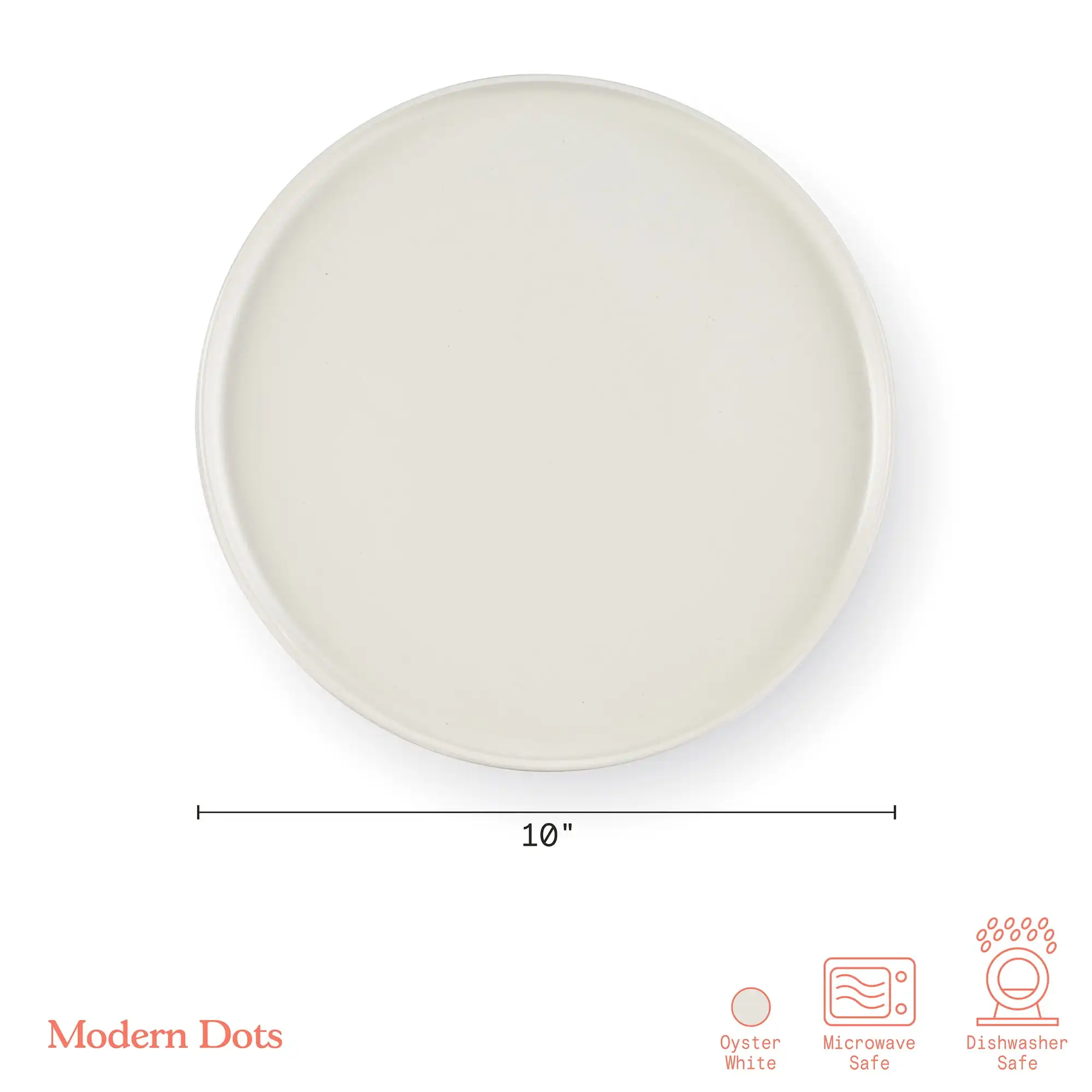 

Modern Dots Set of 4 Stoneware Dinner Plates White by Drew Barrymore