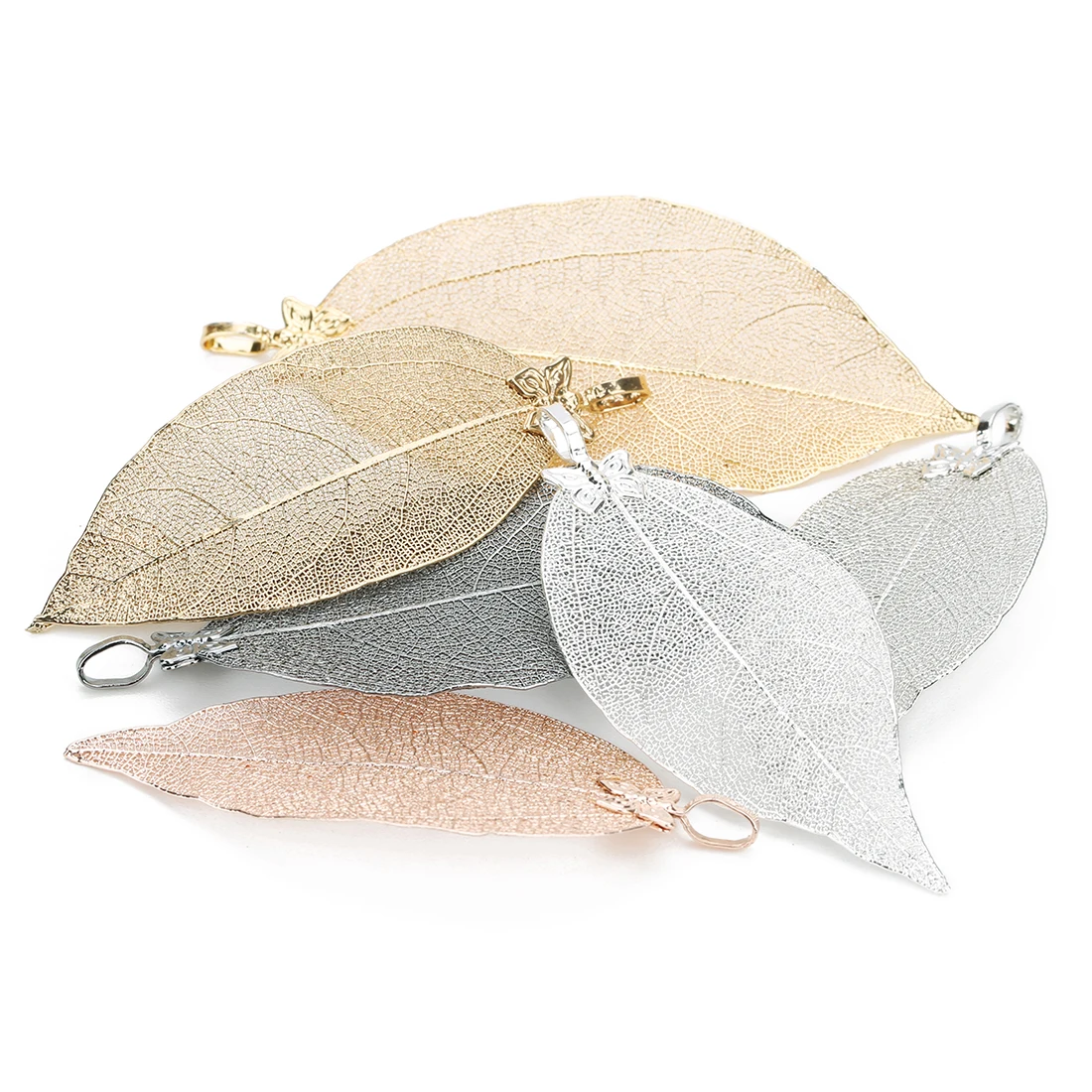2 teile/los Kupfer Schmetterling Blatt Charms Strukturierte Blatt Anhänger Für Schmuck Machen DIY Armband Halskette Ohrringe Zubehör – Detail 5