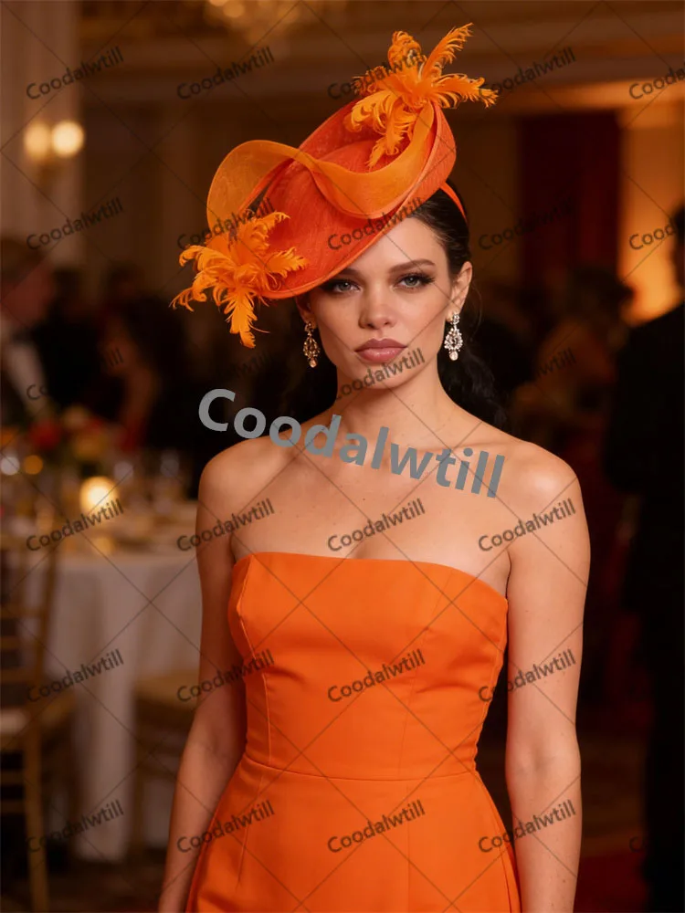 

Elegant Ladies Feather Wedding Party Fascinator Hat Bride Cocktail Race Headpiece Royal Ascot Millinery Cap Women Wedding Hats