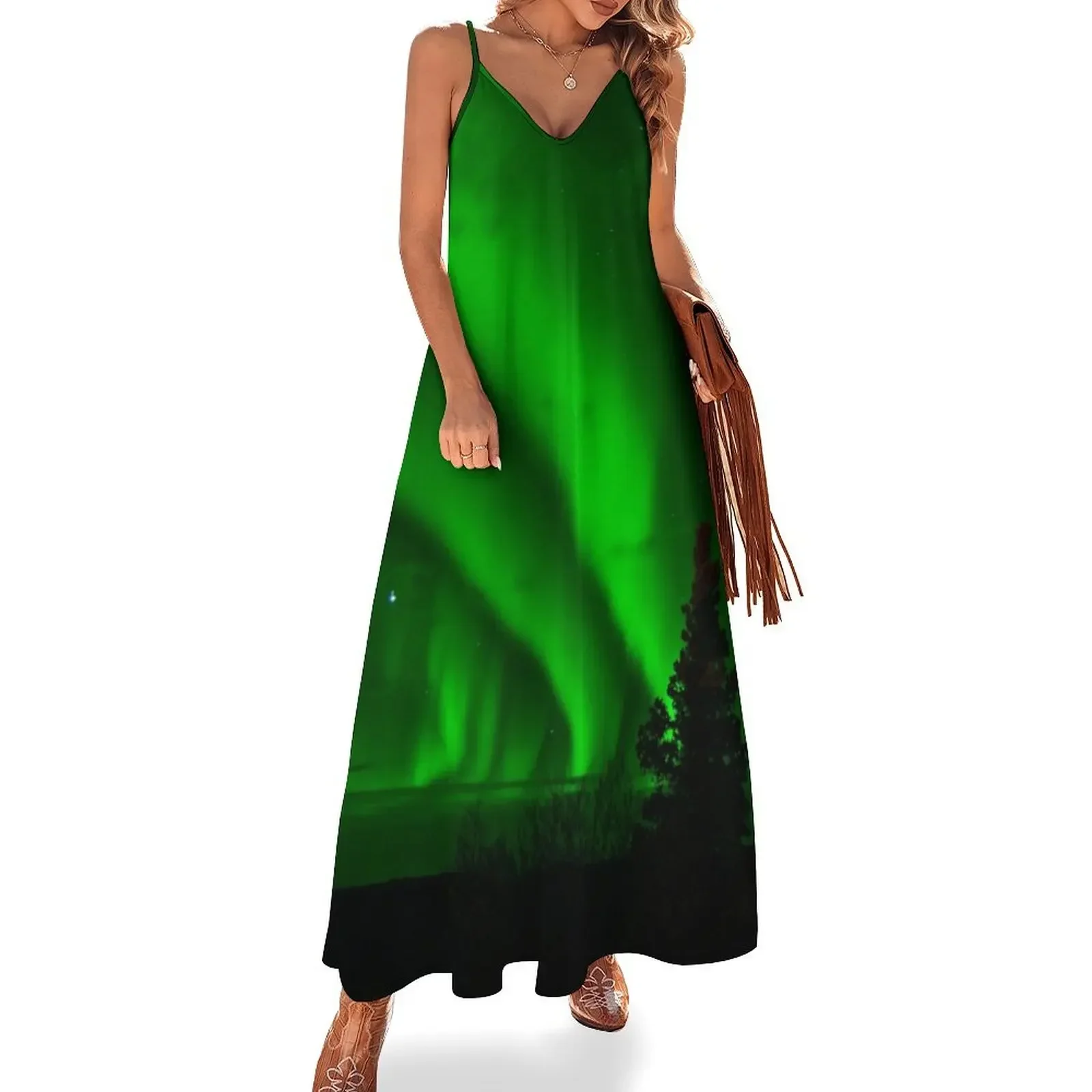 

Aurora borealis Sleeveless Dress Evening gown party dress women elegant luxury dress for women Evening dresses