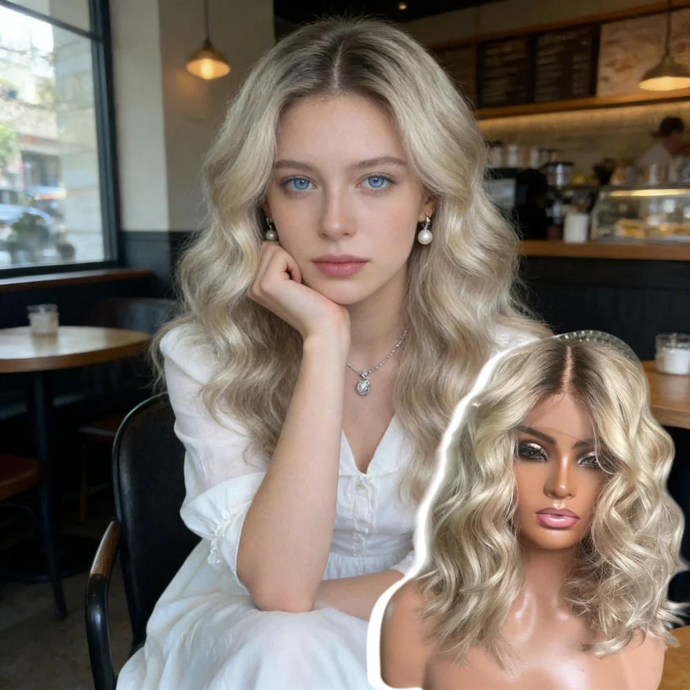 

Бесшовные синтетические парики с эффектом омбре, светло-русые, с предварительно выщипанными прядями, на кружевной основе, для женщин, короткие, волнистые, термостойкие, для повседневного использования