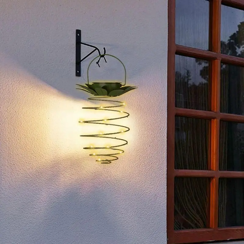 Spiraal Lantaarn Licht Solar Outdoor Decoratieve Ananas Lamp Spiraal LED Lantaarns Outdoor Decoratieve String Wire Lights Voor