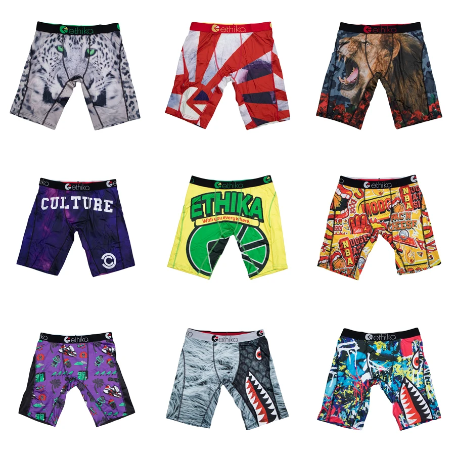

ETHIKA, 1 шт., сексуальное мужское нижнее белье, боксеры, дышащие мужские трусы для плавания, мужские трусы с принтом больших размеров, мужские трусы-боксеры