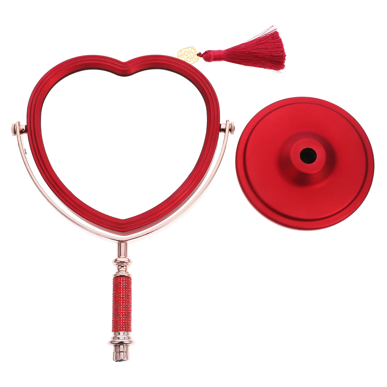 

Elegant Heart Shaped Desk Mirror for Makeup Grooming Clear Reflection Lightweight Flat Base for Bedroom Living Room Jewelry