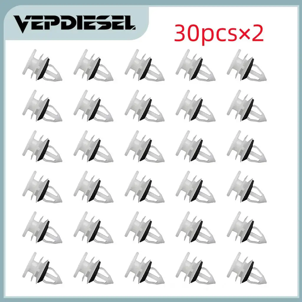 60pcs White Nylon Door Panel Clips 11519031 Fits For Saab Hummer Envoy Buick Isuzu Oldsmobile Cherolet H2 H3