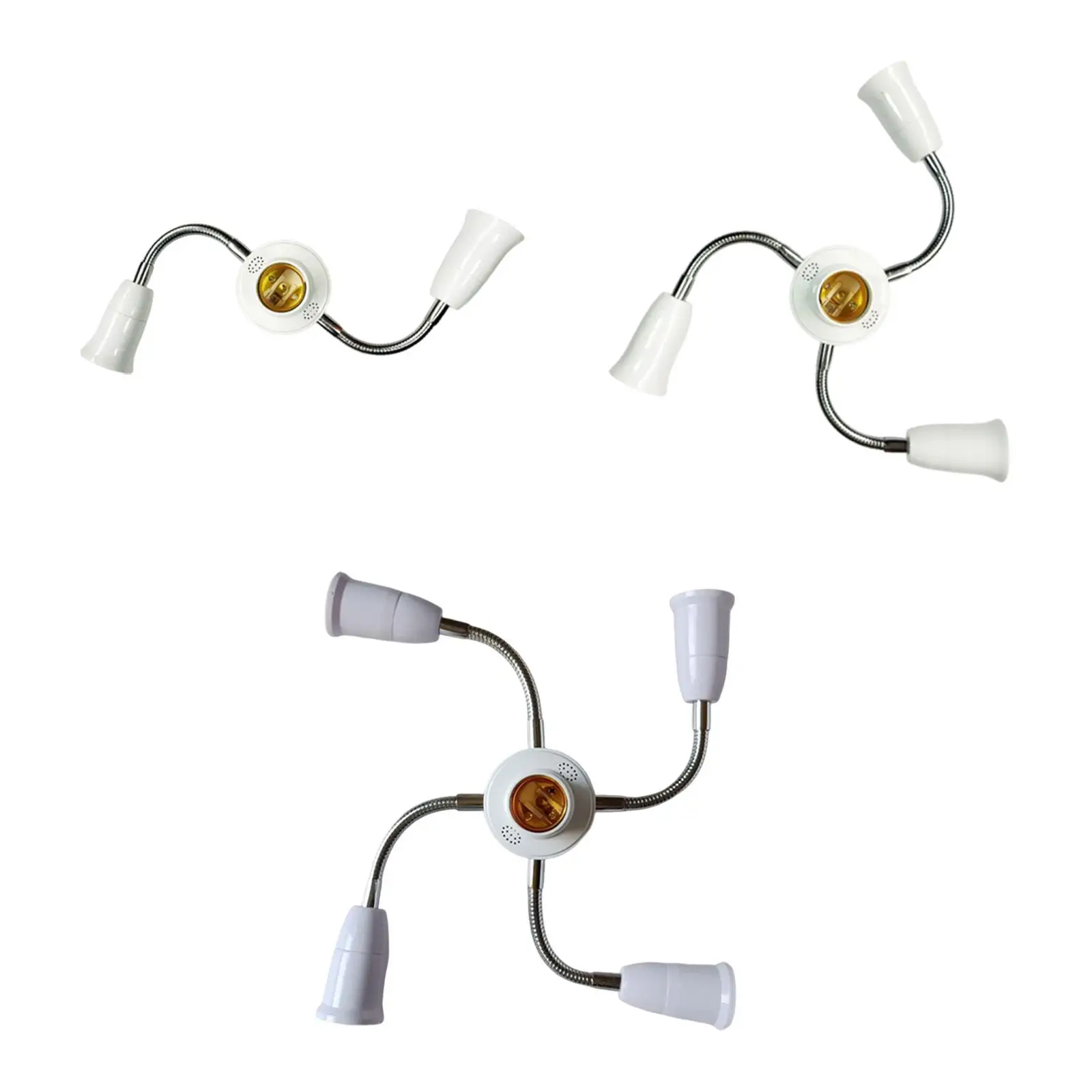 E27 Light Holder Splitter Adapter Flexible 360 Degree Rotatable