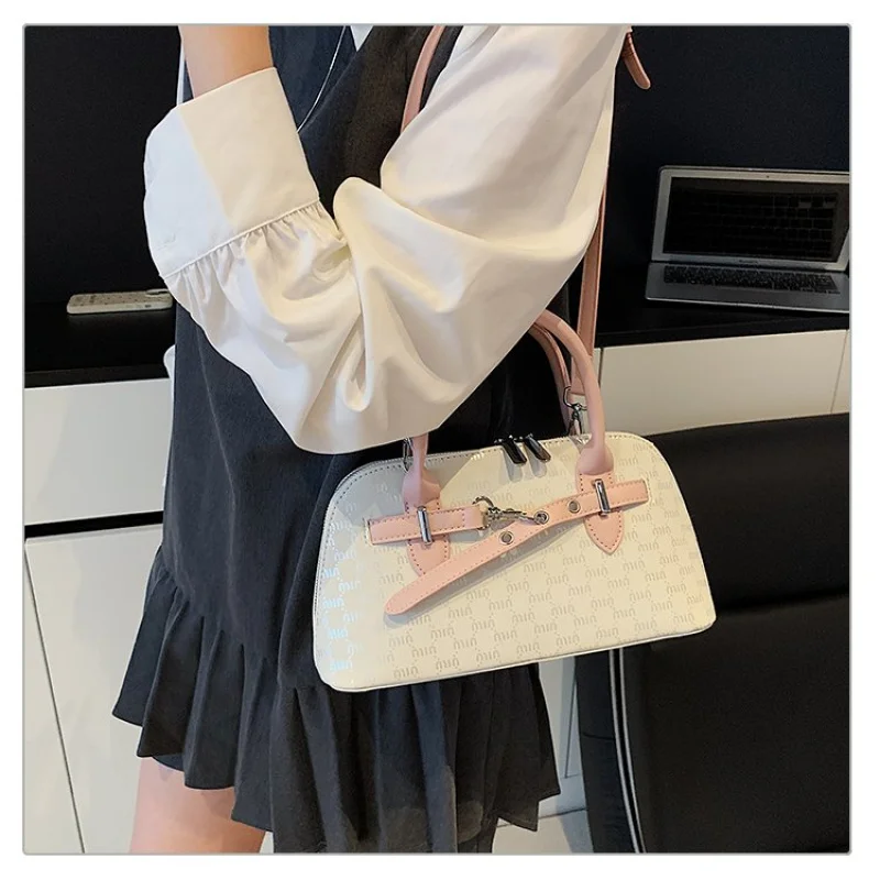 

women fashion satchel bag with multiple pockets medium pu leather handbag work office commute shoulder bag
