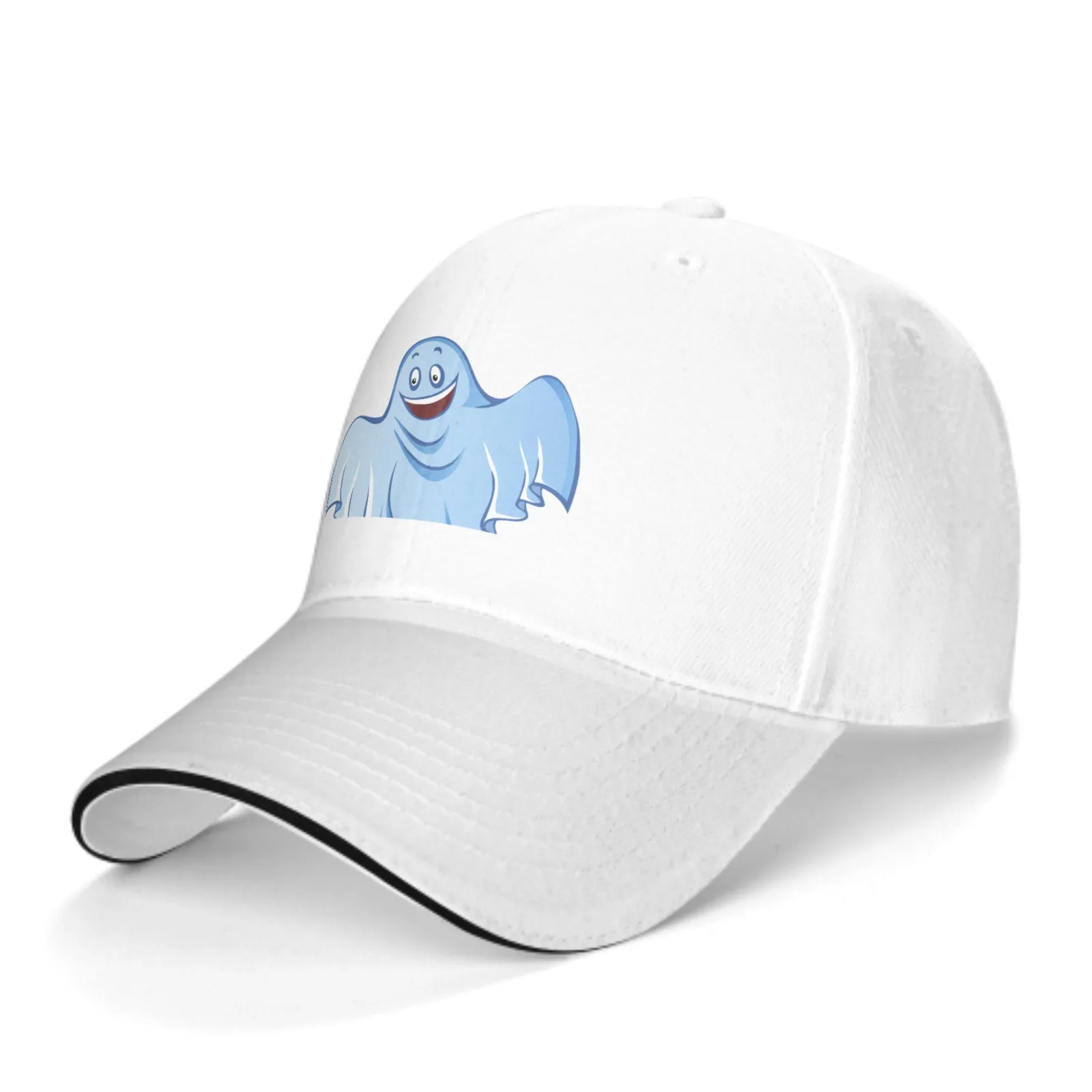 Funny Ghost Adjustable Women Men Back Closure Caps Washed Sandwich Caps Sports Outdoor Baseball Hat