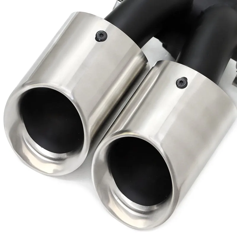 Center Dual Exhaust Tip Upgrade For Porsche 718 981 987 Boxster Cayman Trapezoid to Round Muffler Tailpipe Nozzle - view 3