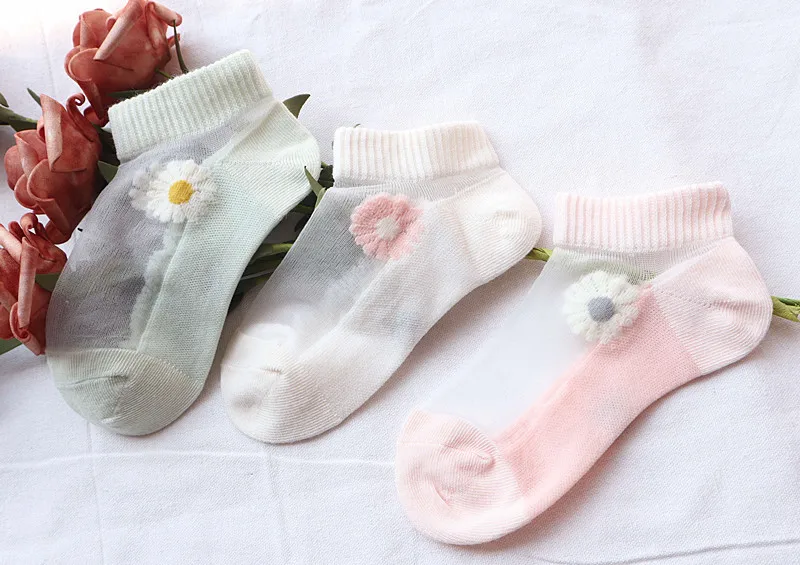 

10pairs Children's glass silk boat socks 3-15 years old girl's summer cool breathable crystal silk socks new style fashion