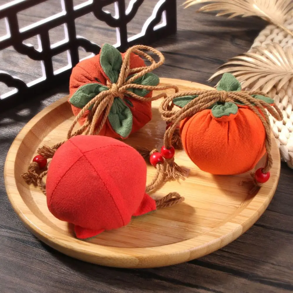 Coin Purse Persimmon Blessing Bag Hanfu Decoration Small Item Bag Chinese Style Sachet Cotton Linen Lucky Pouch Jewelry Bags