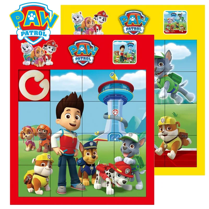 Paw Patrol Giiker Super Slide Huarong Road Smart Sensor Game Levelled UP Brain Teaser Puzzles Interactive Fidget Toys Kids Gifts