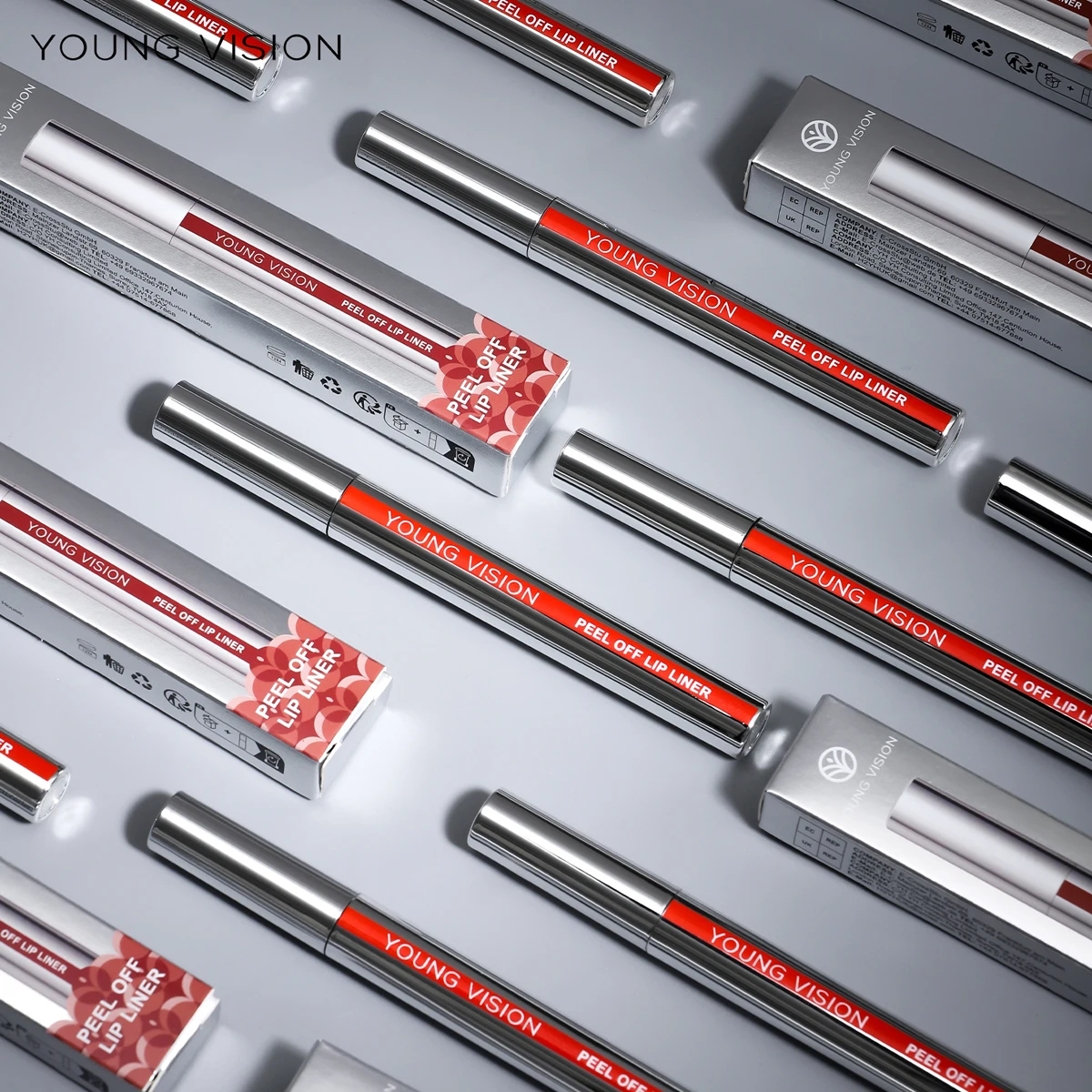 YOUNG VISION Brilho labial descascado de 3 cores, cor reveladora, laca labial à prova d'água de longa duração, brilho labial fosco