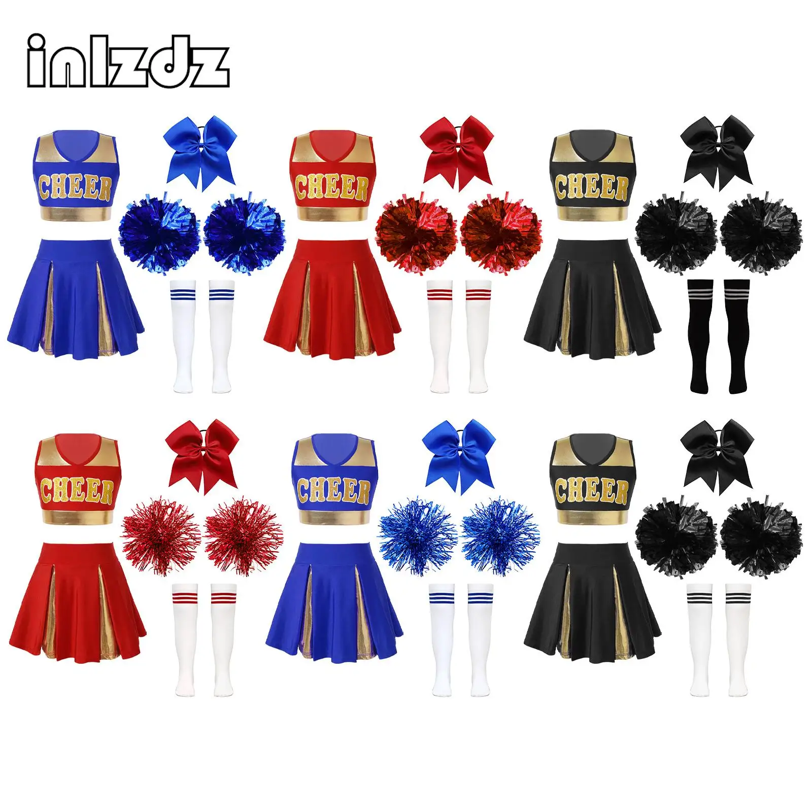 

Girls Cheerleader Modern Dance Costume Outfits Halloween Fancy Dress Up Party Cheerleading Uniform Outfit Set for Birthday Party