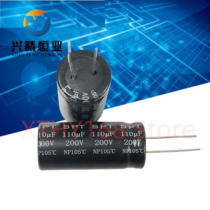 2PCS SPT 110uf audio frequency divider NP non-polar electrolytic capacitor 200v 110uf 19X42mm