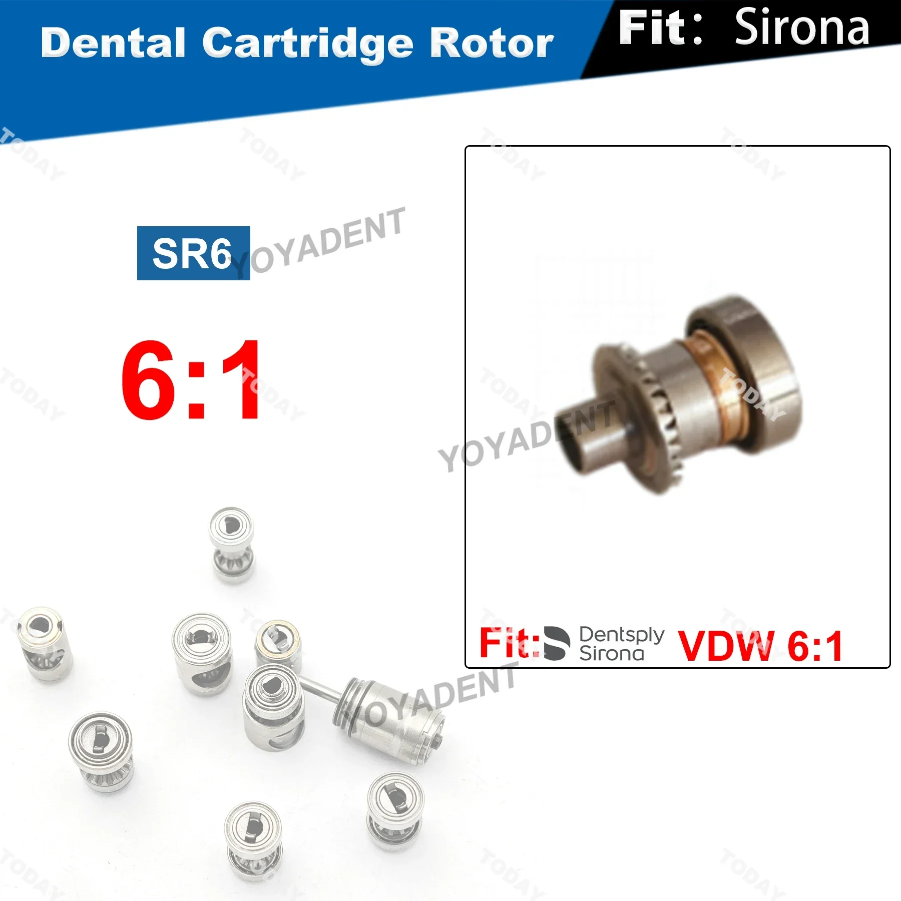 

Dental Turbine Cartridge 6:1 Rotor For Sirona VDW 6:1 Low Speed Handpiece Dentistry Handpiece Accessory