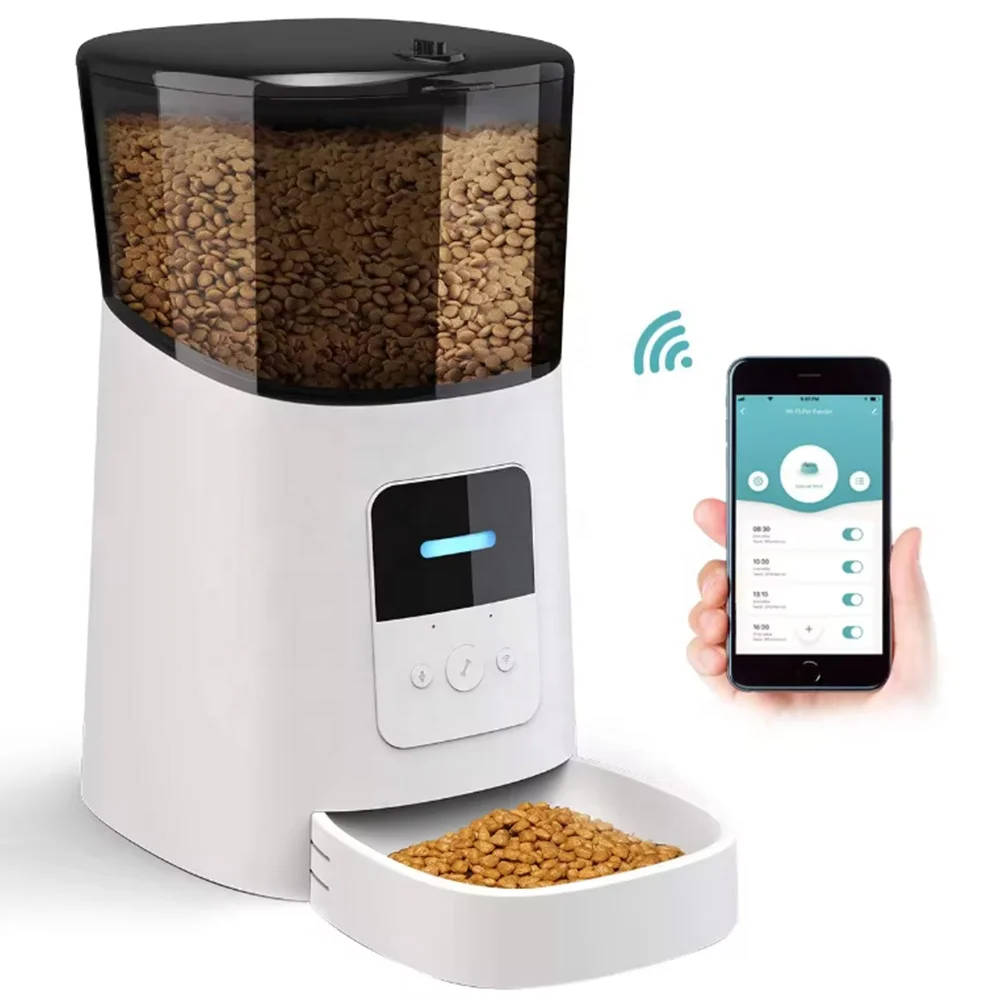 6L Dog Cat Smart Pet Feeder Wifi Mobile Phone App Remote Control Microchip Automatic Pet Feeder