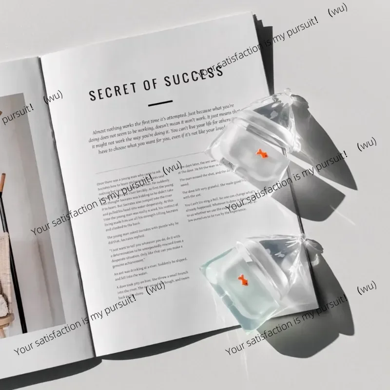 شفافة السائل سيليكون لطيف الأسماك مكافحة قطرة سماعة لاسلكية تعمل بالبلوتوث حقيبة سماعة الاذن ل Airpods برو 2/Pro/4/3 موضة حقيبة سماعة الاذن