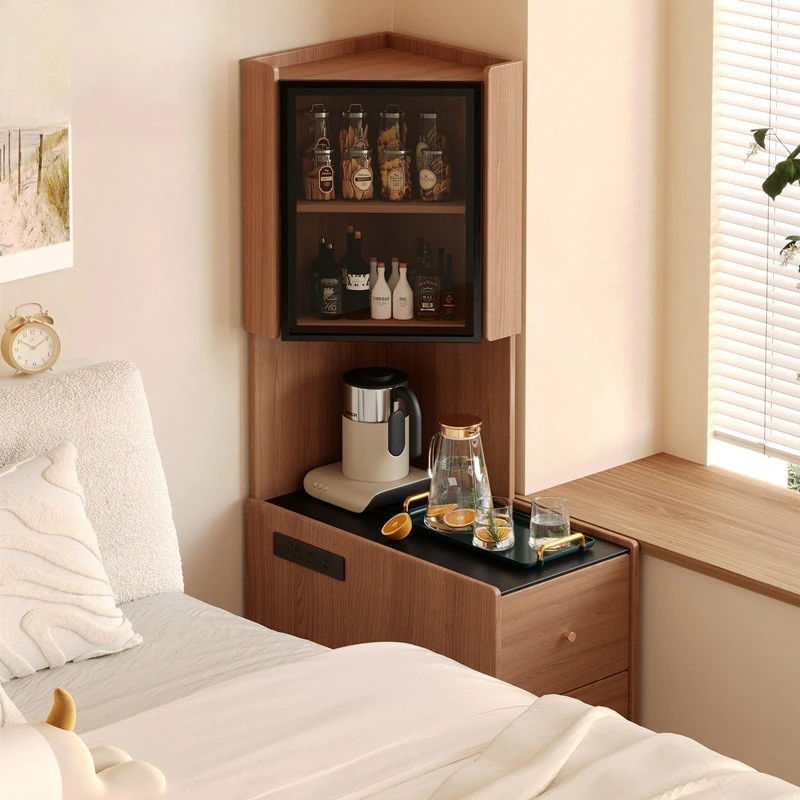 

Bedside table, rack, integrated high cabinet, corner locker, corner bookcase, seam side cabinet next to the sofa in the living