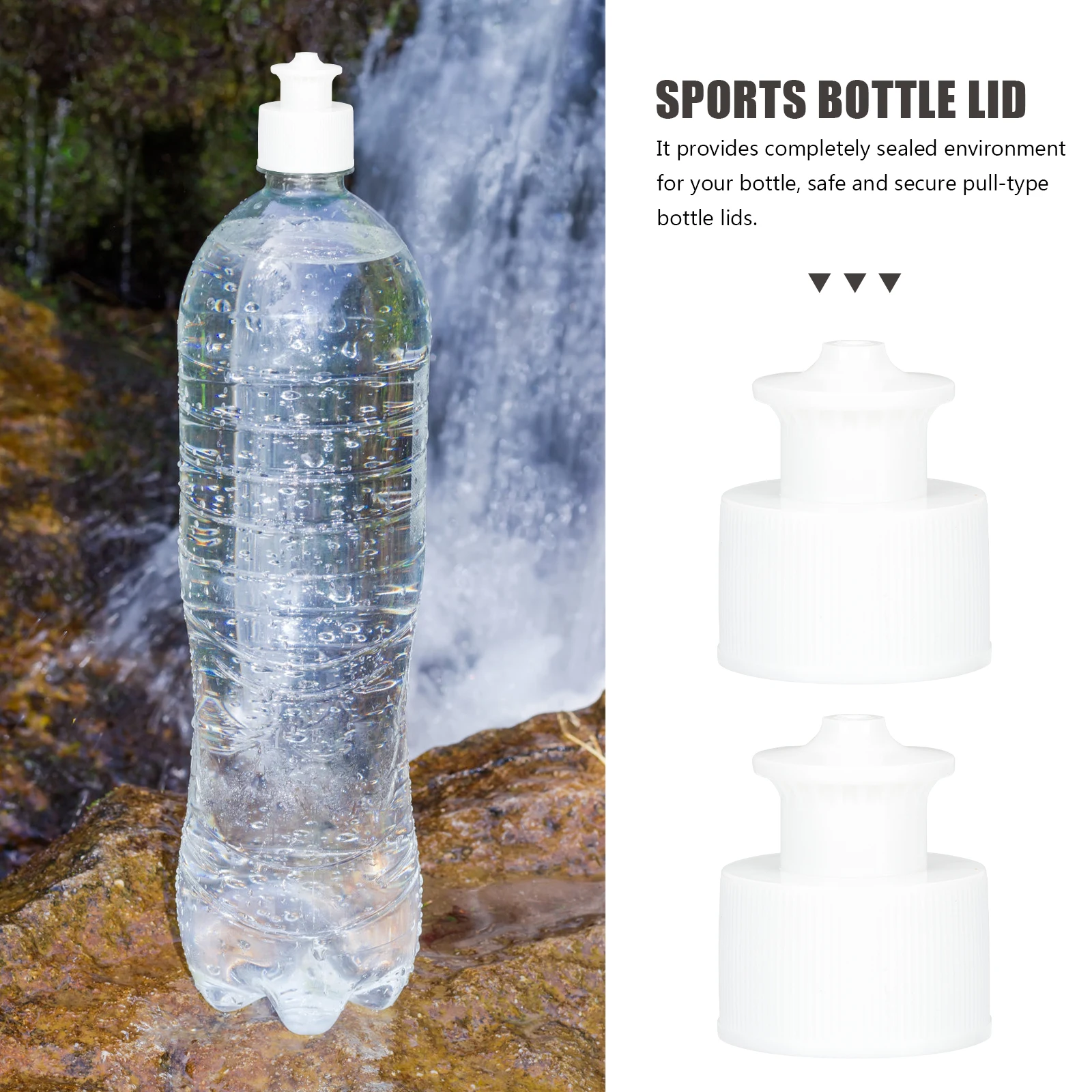 

30pcs Bottle Caps Leakage Proof Bottle Tops Durable PE Pull Type Leak Proof Mineral Water Tops Camping Hiking Tools Replacement