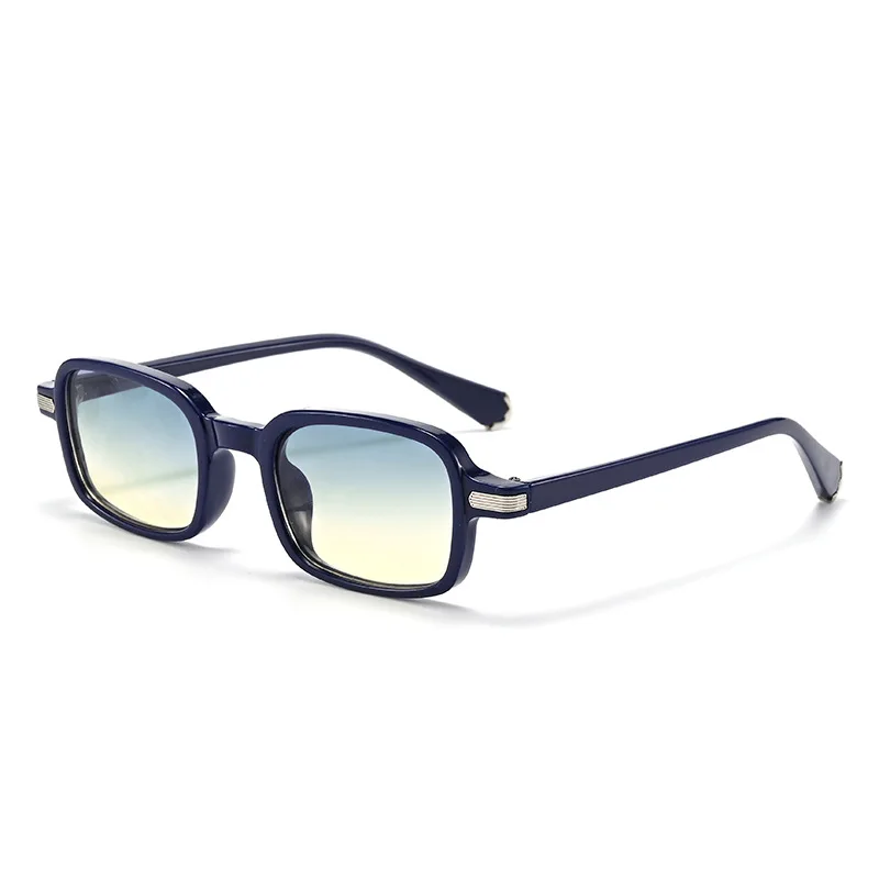 

Retro Rectangle Women Sunglasses Fashion Clear Ocean Gradient Lens Shades UV400 Men Trendy Rivets Sun Glasses