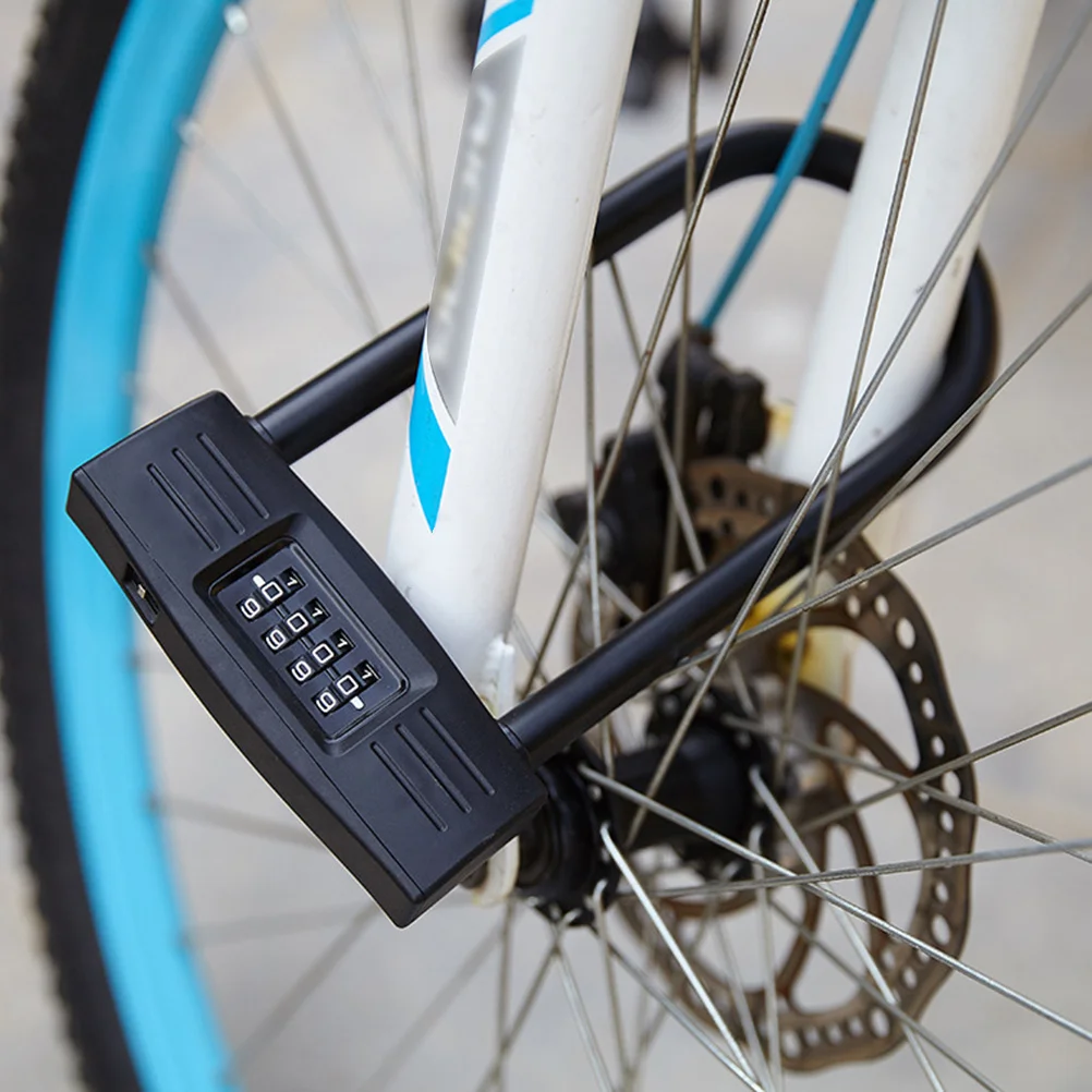 أسود 4 مجموعة مشفرة قفل U قفل أمان الدراجة كلمة المرور مكافحة سرقة لبوابة سكوتر دراجة نارية استخدام قفل