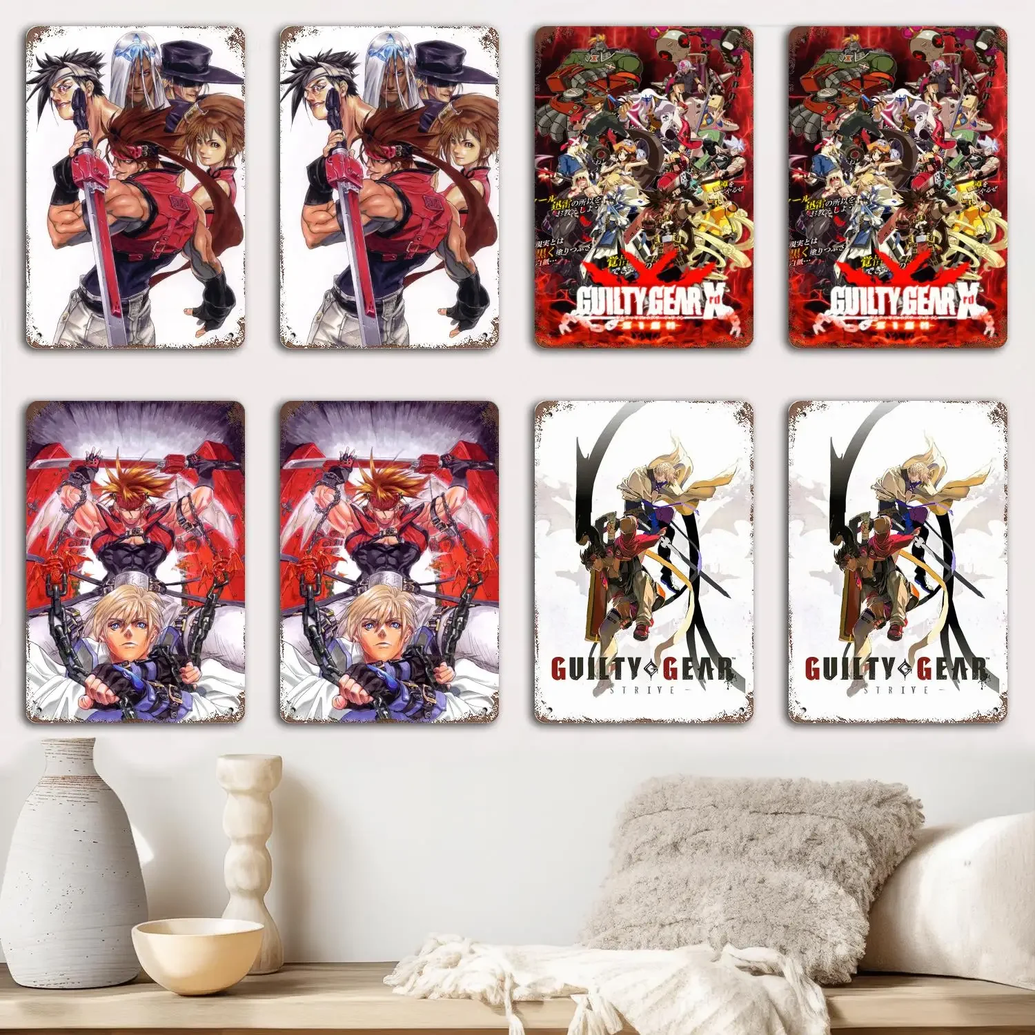 Guilty Gear -Strive- Game Metal Signs wall decor Vintage Tin Signs Captain Metal Poster Decor for Bar Pub Club Wall Decoration