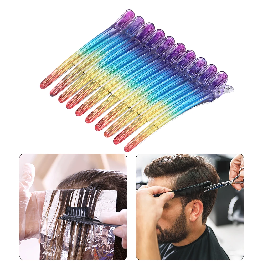 10Pcs Hairdressing Alligator Hair Clips Salon Seamless clip Rubber Hair Sectioning Clips Barber Styling Accessories