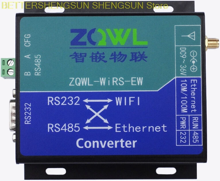 WIFI serial server /2 serial port to network to serial port 485 232/Modbus TCP/RTU