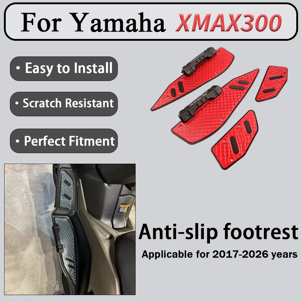 For Yamaha XMAX300 2017-2026 Anti-Slip Motorcycle Footrests Enhanced Contact Area for Stepping Larger Support Area for Comfort
