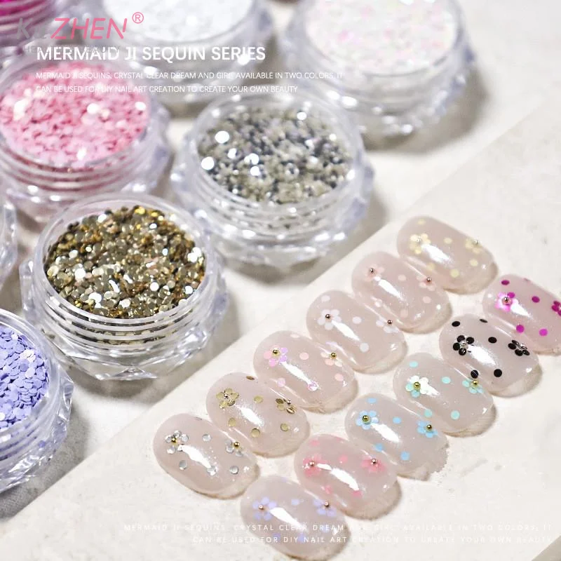 1jar 1 มม.มินิประกายเล็บ Glitter ประกายวงกลมตกแต่งเล็บเล็บ Salon Design อุปกรณ์เสริมน่ารัก DIY Nail Art Design