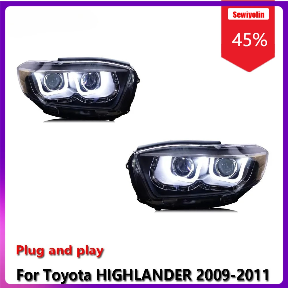 

Автомобильные светодиодные лампы Sewiyolin в сборе для Toyota HIGHLANDER 2009-2011, противотуманные фары DRL, стоп-сигналы поворота