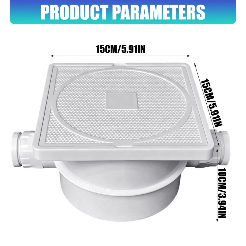 Underwater Pool Wiring Box for Spa and Landscape Pool Cable Routing, ABS Wire Case with Square Lid and Side Entry Design for