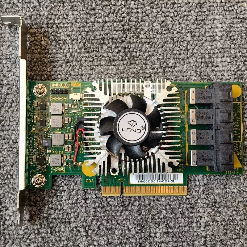 Lsi 9305‑16i SAS3216 HBA Card PCI‑E3.0 x8 12Gb/s 16‑Port IT Mode 4×SFF‑8643 For NAS TrueNAS Unraid   Modified Fan Cooling