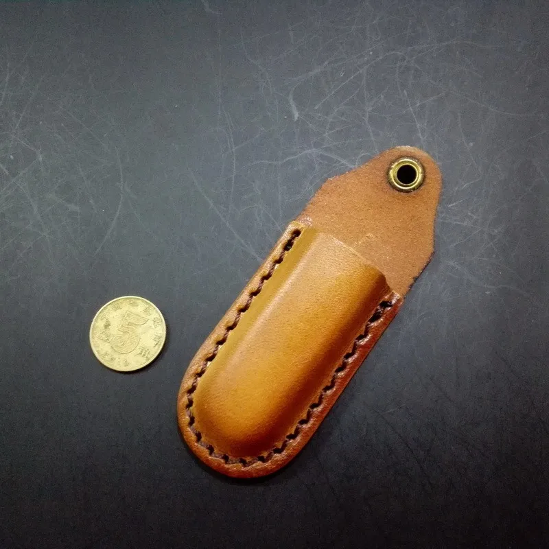 

Vegetable Tanned Leather Folding Knife Case Handmade Protective Cover Scabbard For 58MM Mini Bean Serge Knife Shell