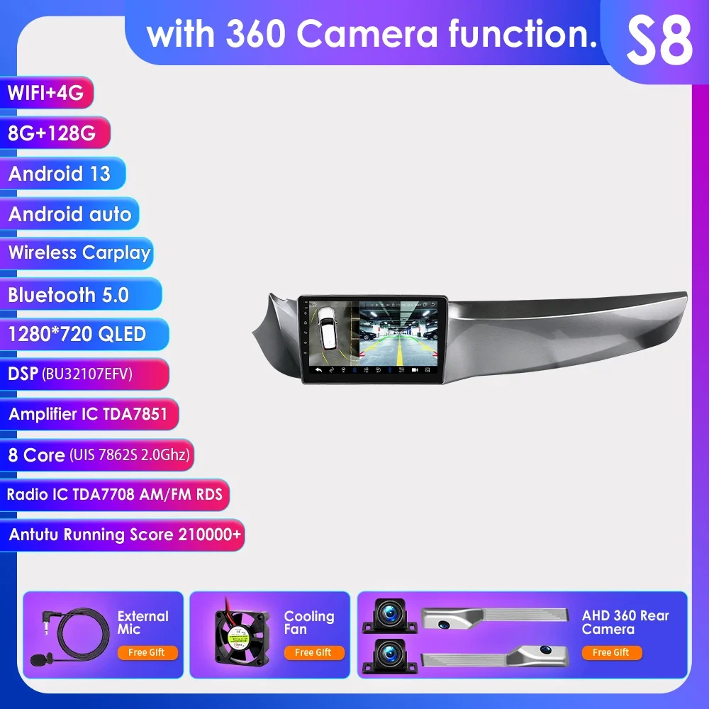 360Camera 2din Carplay Android 13 Autoradio Voor Alfa Romeo Giulietta 2010-2018 Auto Multimediaspeler Navi Gps 2din Autoradio