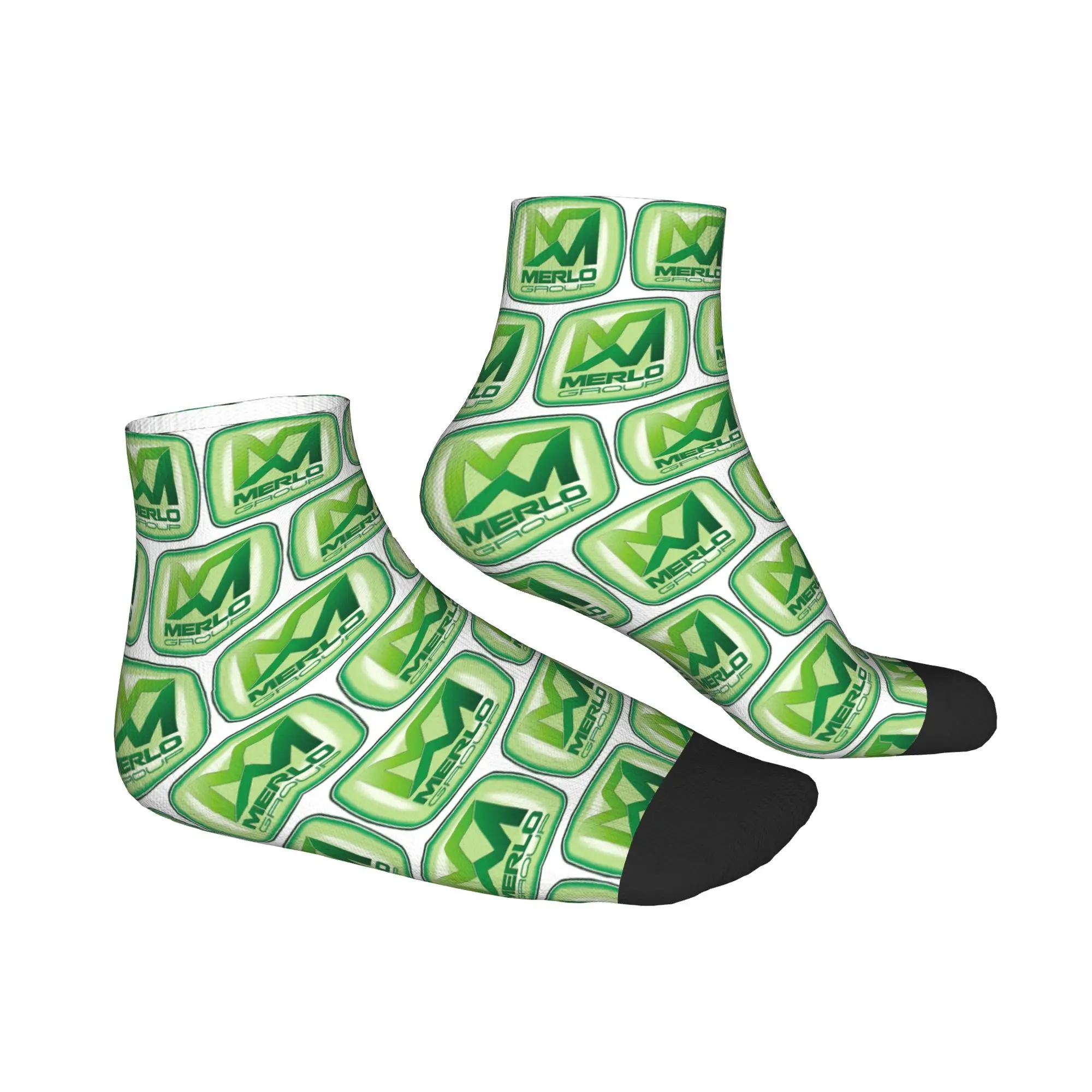 ถุงเท้าโลโก้ All Seasons Merlo ถุงเท้าข้อสั้นสไตล์ฮาราจูกุ นุ่มพิเศษ ถุงเท้าตลกสำหรับผู้ชายและผู้หญิง ของขวัญคริสต์มาส