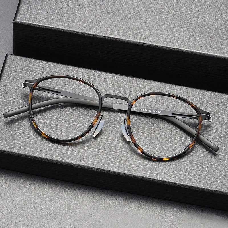 

Retro Round Screwless Optical Glasses Frames Men Women Handmade Vintage Myopia Eyeglasses German Brand Design Ultralight Eyewear